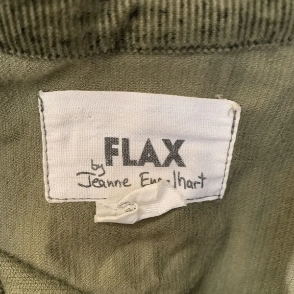 FLAX Womens Size Small Green Printed Cotton Gauze Lagenlook Botton Up Shirt - Image 5