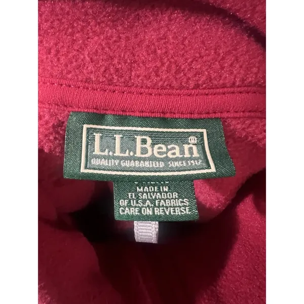 LL Bean Women's XL Red Fleece Full‎ Zip Mock Neck Vest Gorpcore Hiking Utility - Image 6