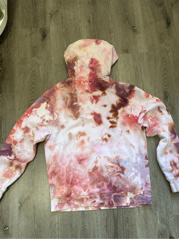Nike Tie-Dye Hoodie - Pink, Purple & Coral Wash - Image 3