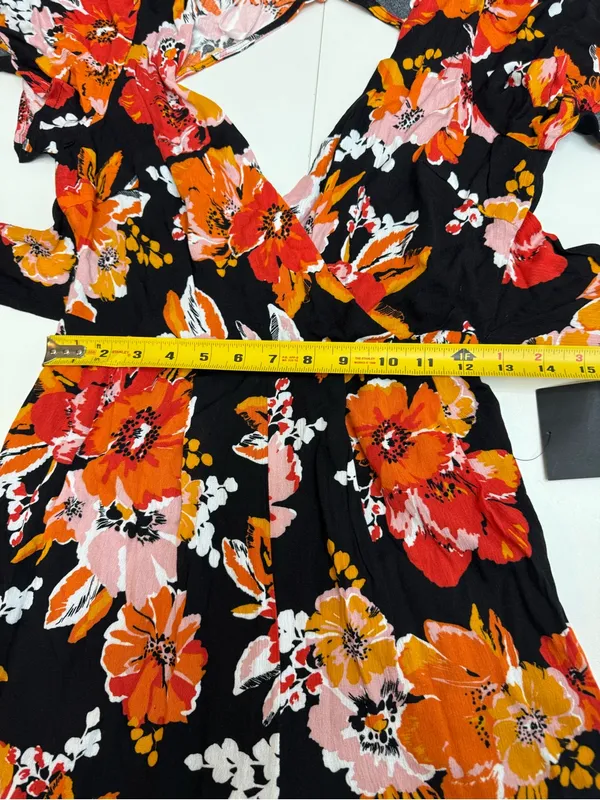 Lulu's Black Floral Wide-Leg Open-Back Jumpsuit size XS - Image 10