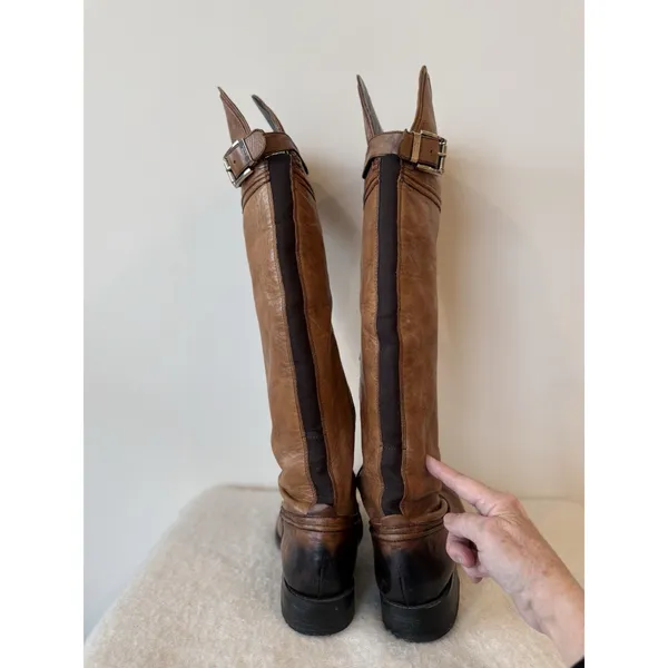 Vince Camuto Bollo Knee-High Brown Leather Studded Riding Boots Wm Sz 9 - Image 4
