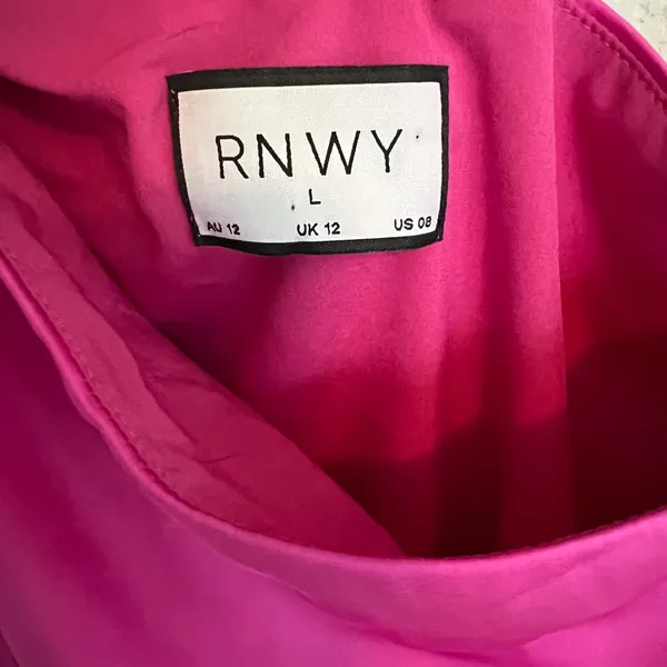 Runaway The Label Pink Faux Wrap One Shoulder Satin Dress Size 8 - Image 5