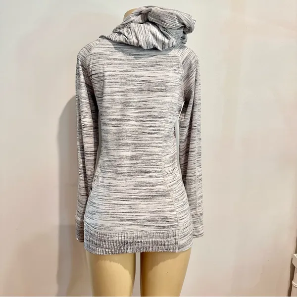 Lululemon Think Fast Hoodie Sz 6 Space Dye White Black Silverspoon - Image 6