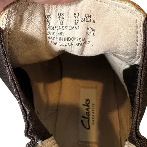 Clarks Mariella Busby Brown Leather Chelsea Ankle Boots Fall Womens Size 7.5 - Image 6