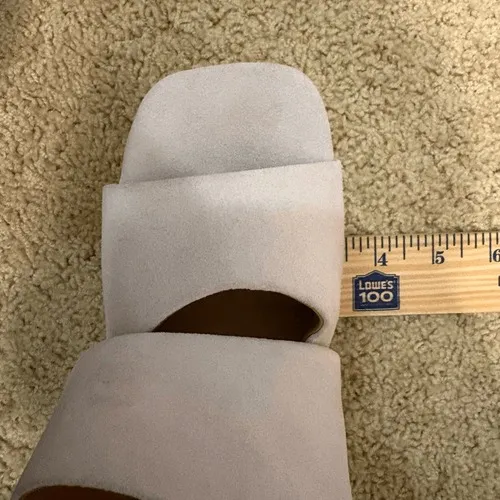 Free People Love‎ is Everywhere suede leather ivory block heel sandals 37.5 cre - Image 13