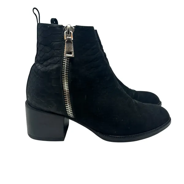 Jeffrey Campbell Ibiza Boone Chelsea Boots‎ Croc Embossed Suede Black US 8 - Image 4