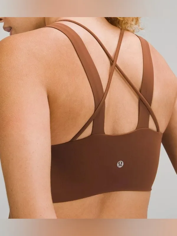 Lululemon Like a Cloud Longline Bra Light Support D/DD Cup Roasted Brown  4 - Image 2