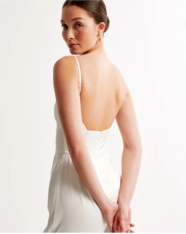 Abercrombie White Satin Jumpsuit - Image 2