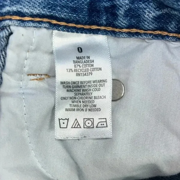 90s baggy jeans size 0 distressed multi button fly retro‎ style blue jeans teen - Image 11