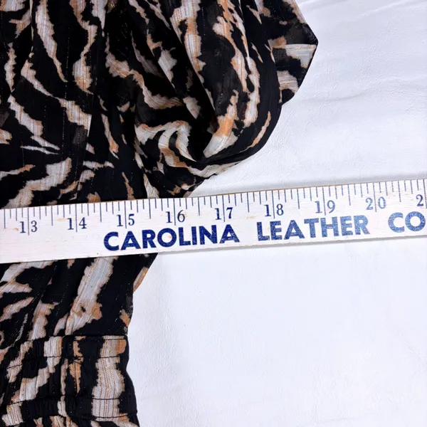 Sofia Jeans Sofia‎ Vergara Tiger Print Midi Dress Metallic Smocked XS New - Image 6