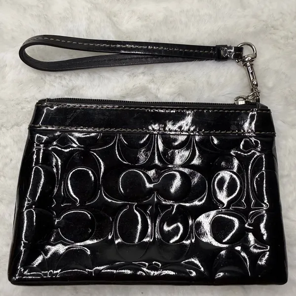 COACH Black Patent Leather Wristlet - Image 2