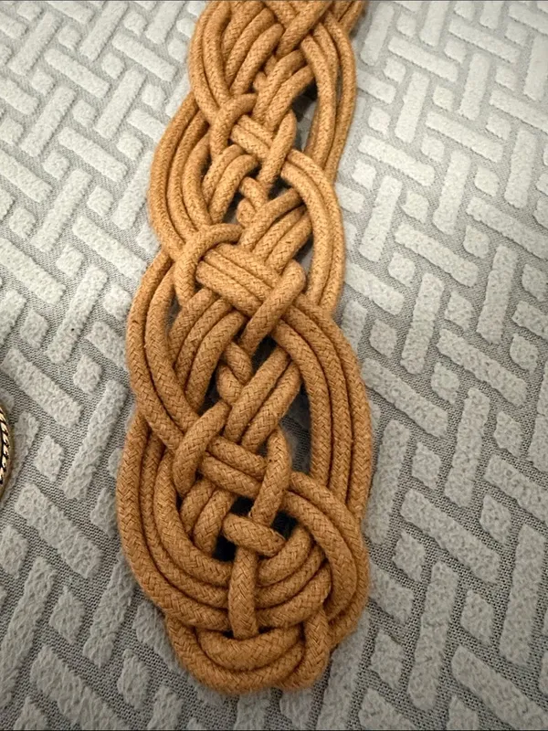 Saison Nandi Braided Camel Corded Belt with Gold Marble Colored Accent Buckle - Image 4