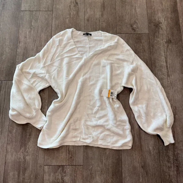 1. State Cream V-Neck Sweater - Image 3