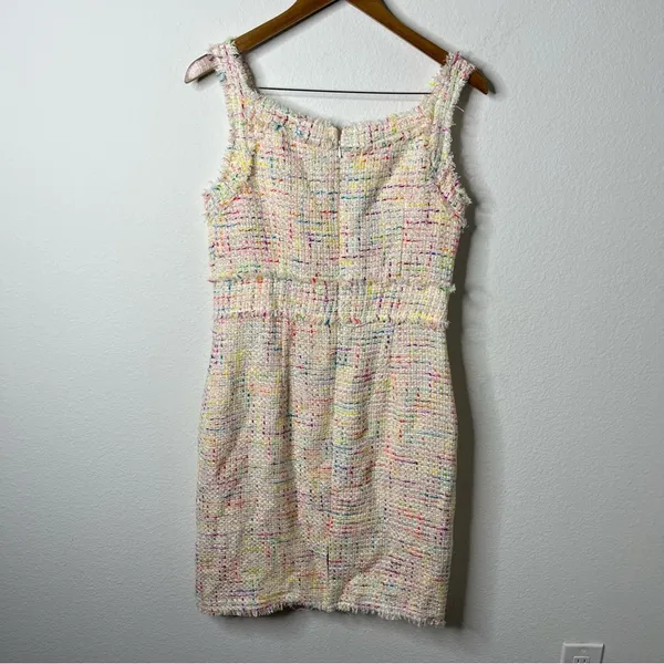 Theia Colorful Multi Tweed Sheath Dress Sleeveless Womens Size 10 - Image 5