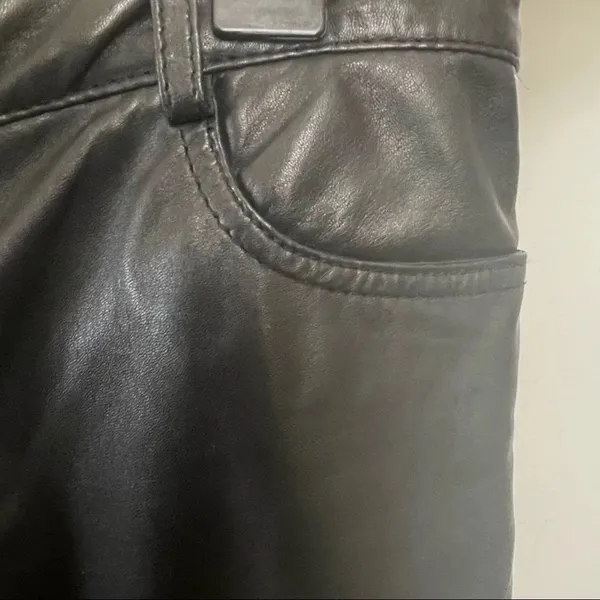 Nicole Miller Artelier black lamb leather pants - Image 5