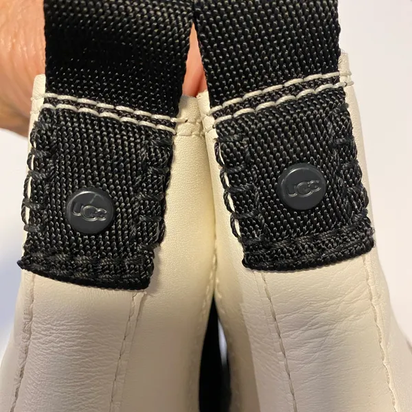 UGG Black and White Jasmine Markstrum Waterproof Leather Chelsea Ankle Boots - Image 11