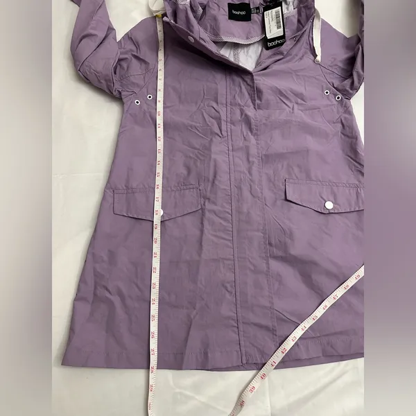 NWT Boohoo Hooded contrast Trim‎ Mac Lilac windbreaker size 4 - Image 6