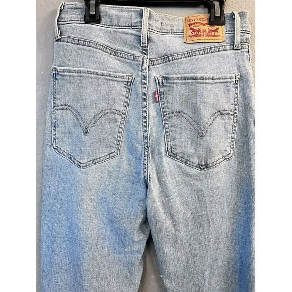 Levi's Mile High Super Skinny Jeans Size 27 Waist Light Wash Blue Stretch‎ Denim - Image 4