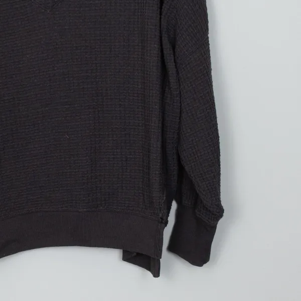 American Eagle Seriously Lived In Big Hug Waffle Knit Pullover Gray M Oversized - Image 4