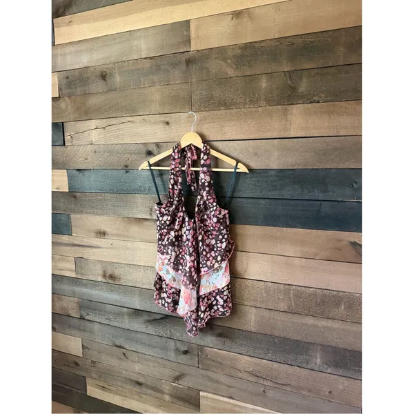 Frederick’s Of Hollywood Floral Handkerchief Halter Tank Top Y2K Large - Image 8