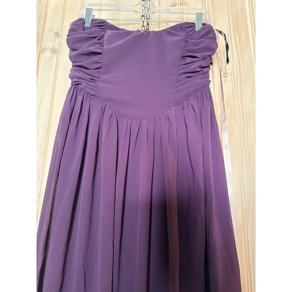 NWT Lulus Luxe Favorite Dark Purple Strapless Ruched Maxi Dress Bridesmaid Sz M - Image 5