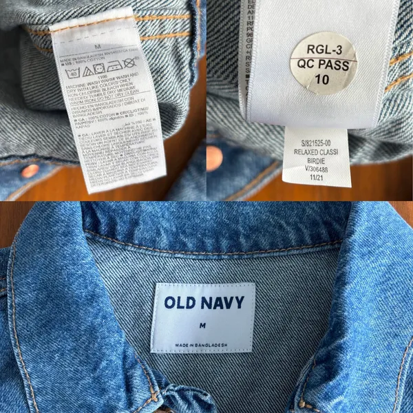 Old Navy Denim Jacket M Relaxed Classic Medium Wash Trucker Fall Layering Preppy - Image 8
