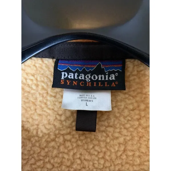 Patagonia Synchilla vintage made in USA full zip sherpa women's size large - Image 3