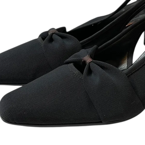 VANELI Black/Brown Animal Trim Canvas Side Cut Out High Heel Shoes - 8.5 Narrow - Image 7