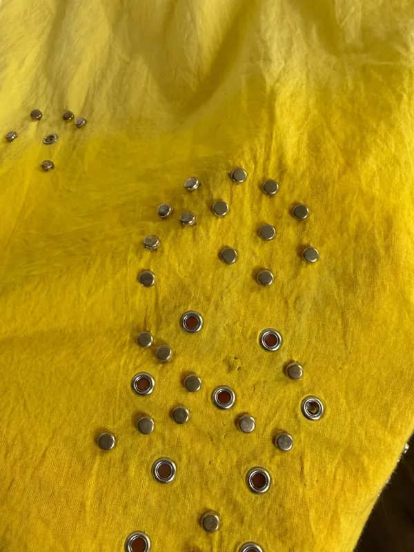 Alberto Makali Yellow Ombre Studded Cotton Maxi Skirt - Image 2