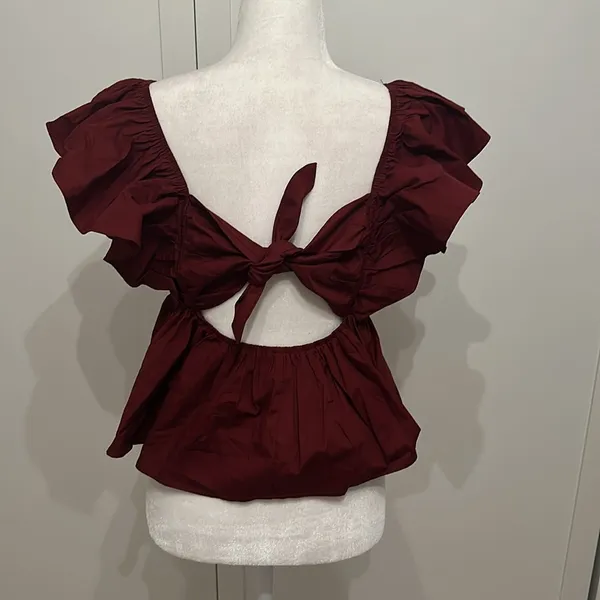 Day+Moon Burgundy Sleeveless Top Sz L - Image 3