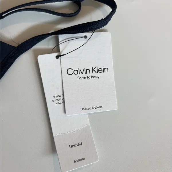 Calvin Klein Form to Body Bralette Size S navy blue Unlined Wireless Stretch NWT - Image 3