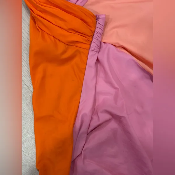 STAUD Women’s Gulf A-Line Cutout Dress in Orange & Pink Size 10 - Image 9