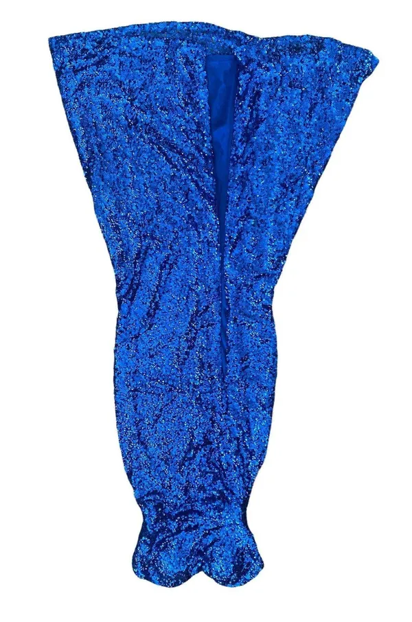 Faviana Blue Strapless Sequin Long prom Dress Size 4 - Image 4