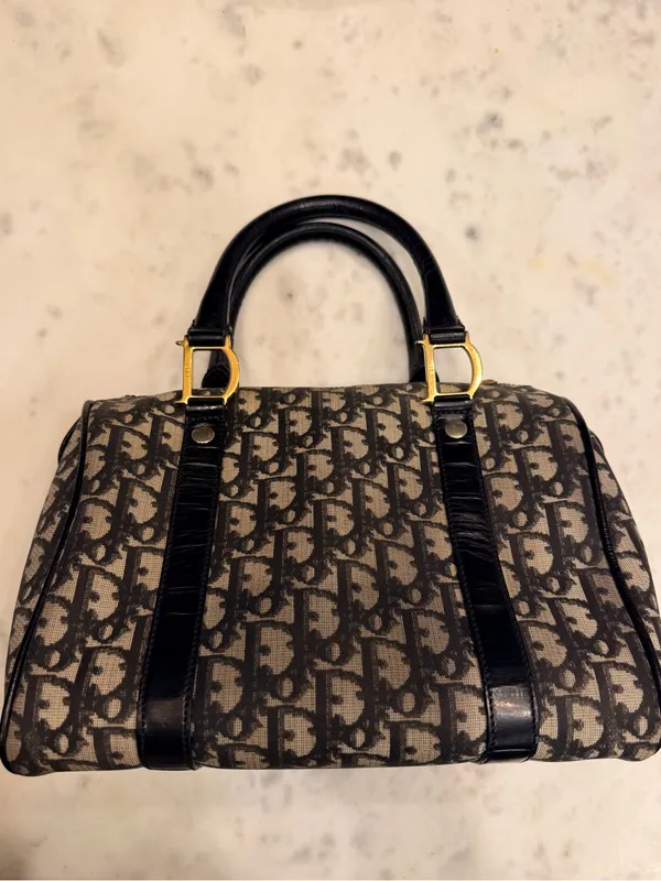 Vintage Christian Dior Oblique Trotter Bowler Bag – Black Canvas BO C 0061 - Image 8