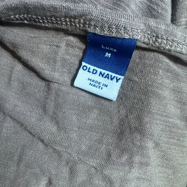 Old Navy Luxe High‎ Neck Tank Top Sediment Taupe Slub Knit Sleeveless Medium - Image 4