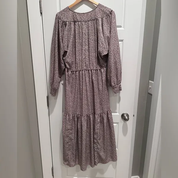 Sweet Baby Jamie Ditsy Midi Boho‎ Long Sleeve Dress Large Peasant Long Sleeve - Image 3