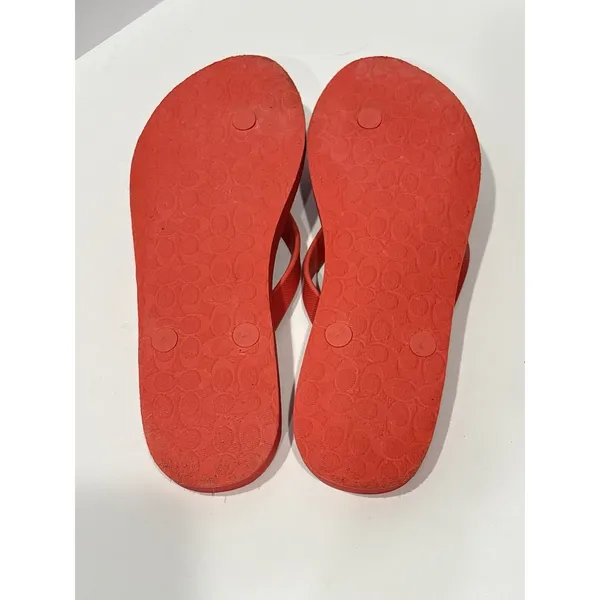 Coach Alessa Flip-Flop Sandals featuring a coral and - Image 5