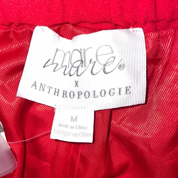 Mare Mare x Anthropologie Red High Waisted Shorts Size M Elastic Back Waist - Image 5