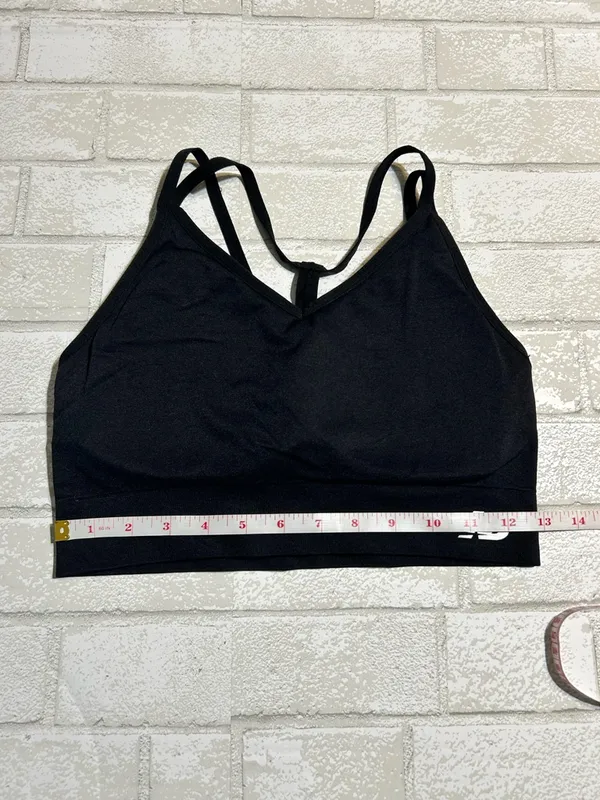 New Balance Black Strappy Racerback Activewear Sports Bra Size XL - Image 5