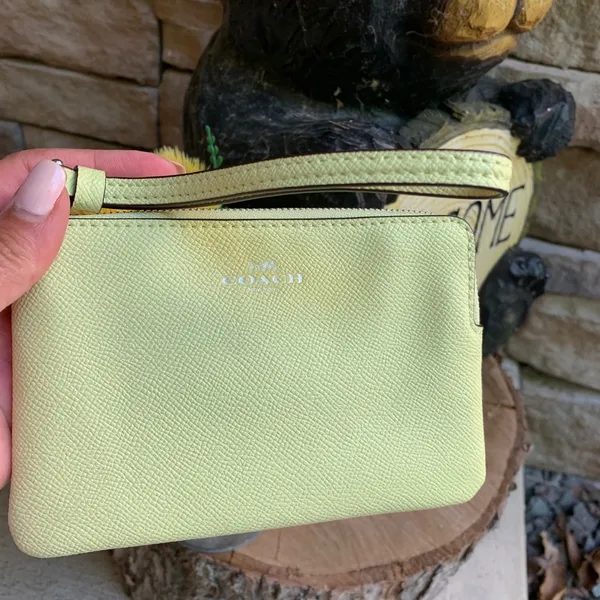 Authentic COACH Coated leather zip top wallet /wristlet - Image 7