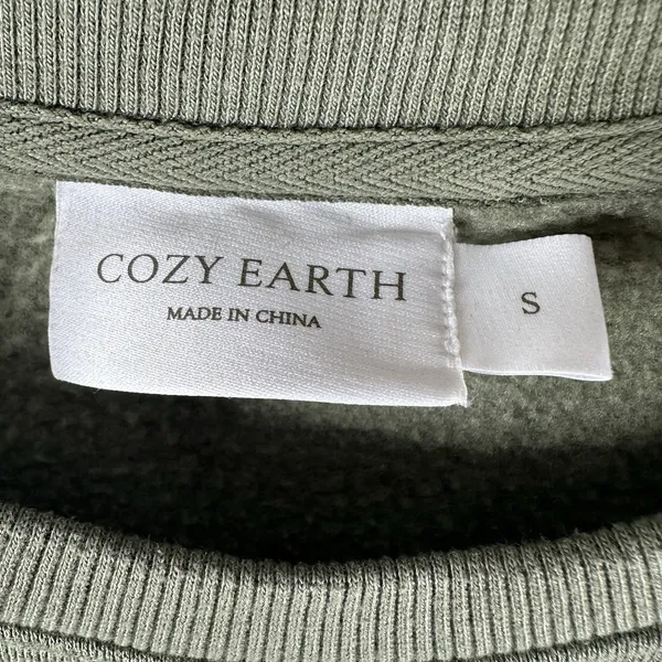 Cozy Earth Tunic Crewneck Sweatshirt Womens Small Olive Green Modal CEW0168 - Image 5