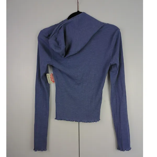 Free‎ People Movement Graphite Ribbed Hooded Long Sleeve Top OB2360211 NWT - Image 2