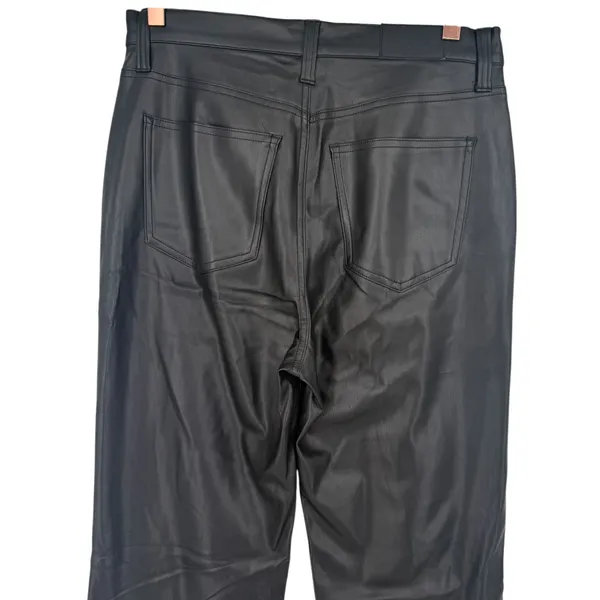 Pistola Stevie High Rise Wide Leg Pants Slate Black Faux Vegan‎ Leather Size 28 - Image 6