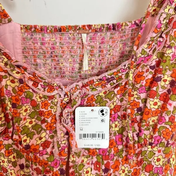 FREE PEOPLE Ellia Printed Set in Spring Blossom Combo Size Medium NWT - Image 7