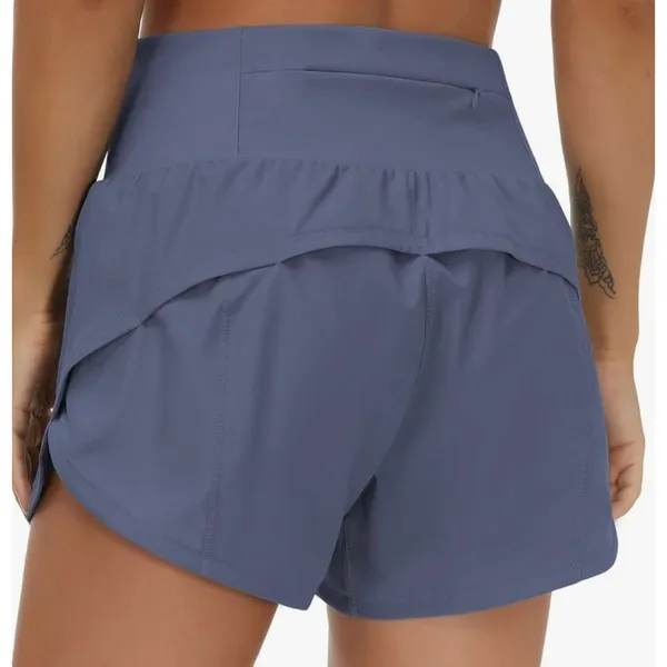 THE GYM PEOPLE High Waisted Running Shorts Ink Blue Size L New With Tag - Image 2