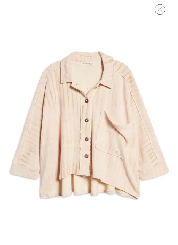 Free People Montauk High/Low Button-Up Shirt Jacket Shacket Tea Combo NWT Size L - Image 7