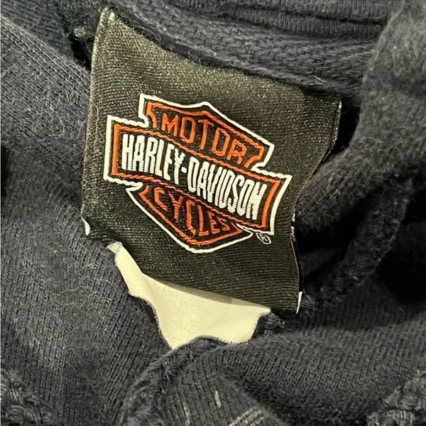 Harley Davidson Black Pullover Hoodie Women’s XS - Image 2