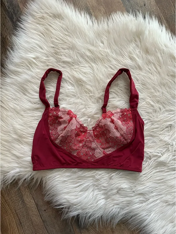 Free People Intimately Burgundy Love Story Soft Wire Free Bralette Size Small - Image 3