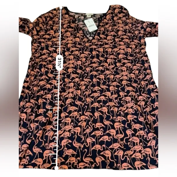 J.Crew Factory NWT Tissue Tunic Swim Coverup Women’s Size‎ Small Flamingo Print - Image 6