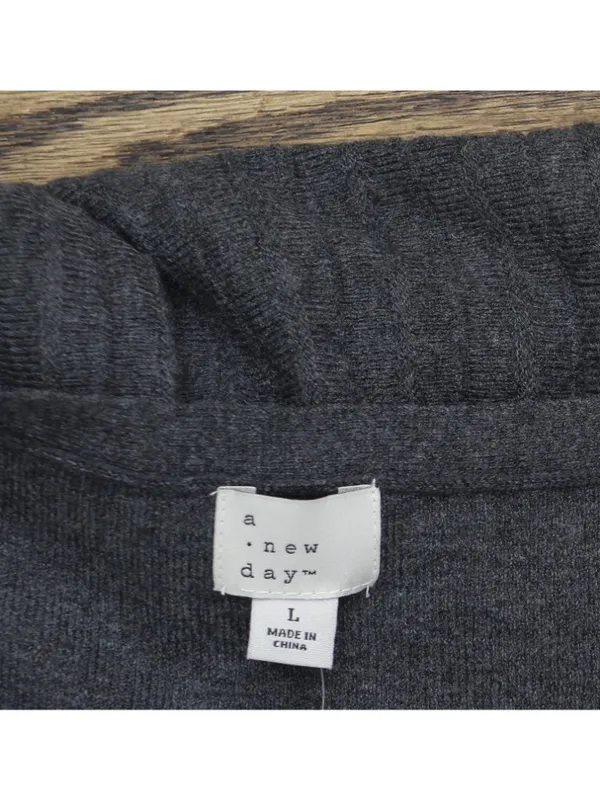 NWT A New Day Womens Pleated Midi Sweater Dress 94331199 Charcoal Gray L - Image 4